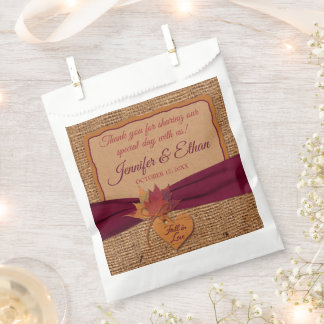 Sacolinha Apaixonado, Autumn Leaves, Casamento Burlap