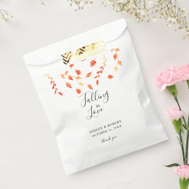 Sacolinha Apaixonando a Folhagem Bridal do Casamento de outo (Selado)