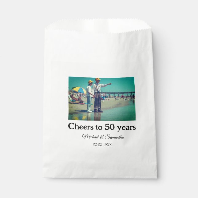 Sacolinha aplausos para o aniversário de 50 anos adicionar n (Frente)