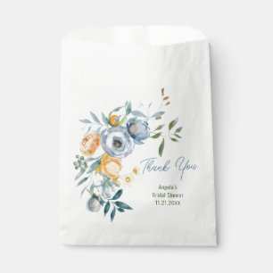 Sacolinha Apricot e Pastel Azul Flores