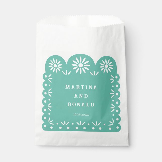 SACOLINHA AQUA MEXICANO PAPEL PICADO (Frente)