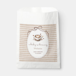 Sacolinha     Aquarela Bebê está preparando café  chá de beb