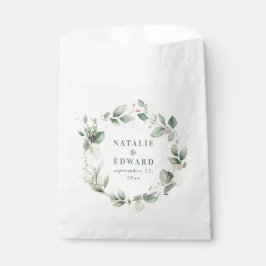 Sacolinha Aquarela eucalyptus elegante festa de casamento a 