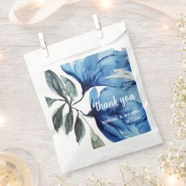 Sacolinha Aquarela Floral Azul Verde Artística Pintada à Mão