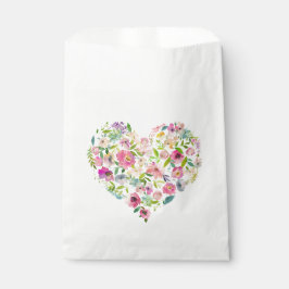Sacolinha Aquarela Floral Coração Amor Rosa Especial Diversã