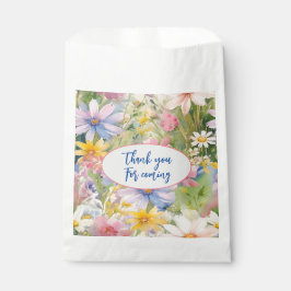 Sacolinha Aquarela Flores Selvagens Chá de panela Favor Bag