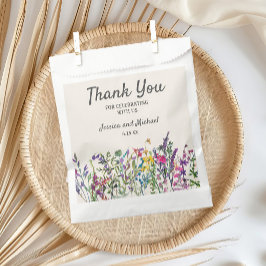 Sacolinha Aquarela Flores Silvestres Creme Casamento