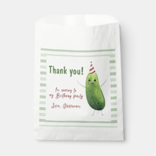 Sacolinha Aquarela Pepino Grande Dill Aniversário Obrigado