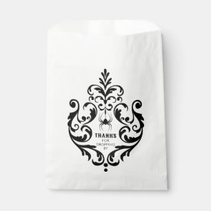 Sacolinha Aranha Damask Halloween   Obrigados Para Descartar