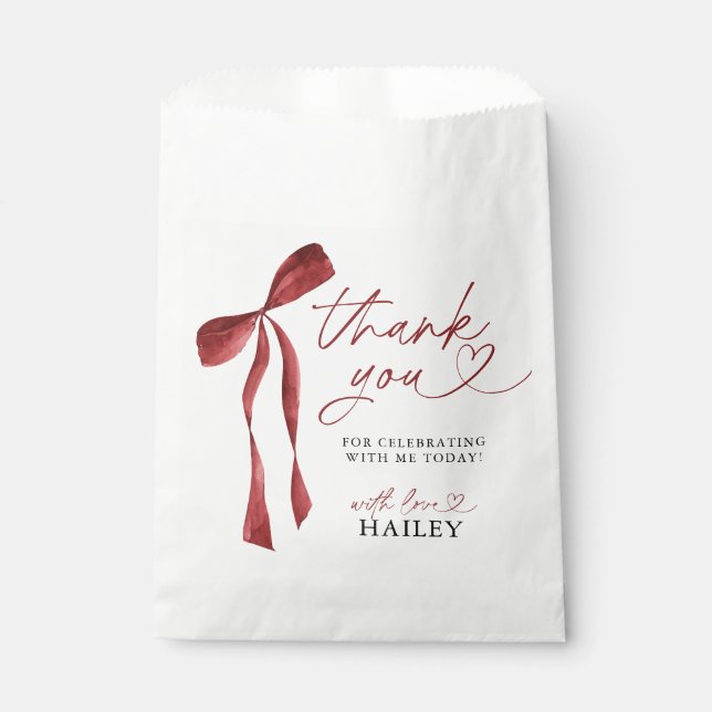 Sacolinha Arco Burgundy Ela é Chá de panela Casando (Frente)