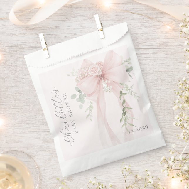 Sacolinha Arco de Verde Coquette Bebê em flor Chá de Bebê (Cortado)