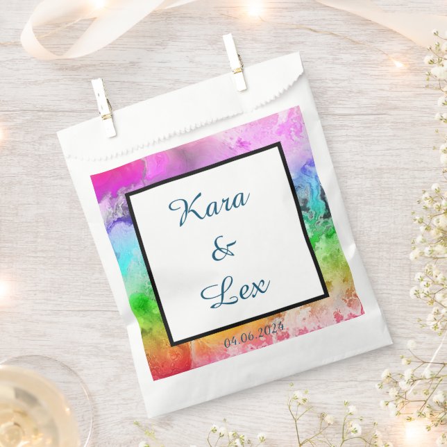 Sacolinha Arco-íris Álcool Cinta d'água e Dourado (Cortado)