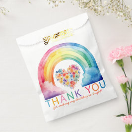Sacolinha Arco-Íris Obrigado Festa Por Aquarela Bag