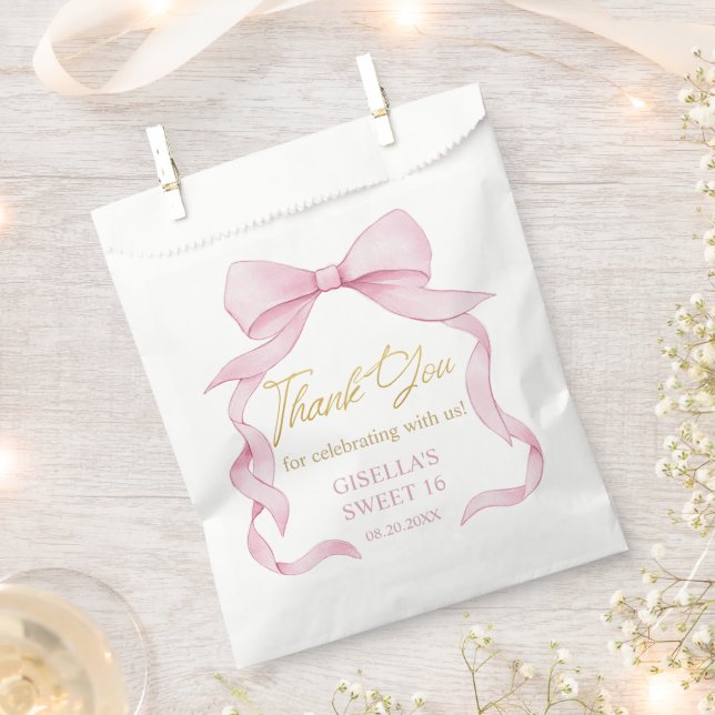 Sacolinha Arcos de Fita Rosa Coquetinha Adoráveis Dezesseis  (Cortado)