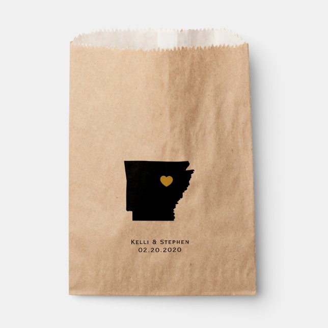 Sacolinha Arkansas Wedding Favor Tratar Sacks de Papel Prese (Frente)