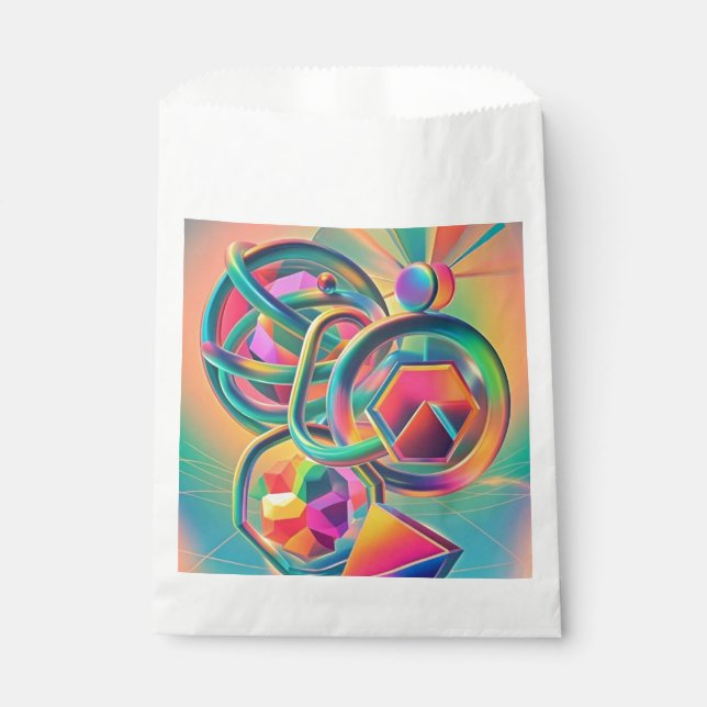 Sacolinha Arte abstrata colorida, vibrante e caprichosa (Frente)