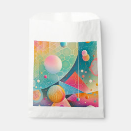 Sacolinha Arte abstrata geométrica vibrante e caprichosa