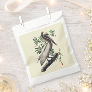 Sacolinha Arte de Ave Costeira de Pelicano Marrom Audubon Vi