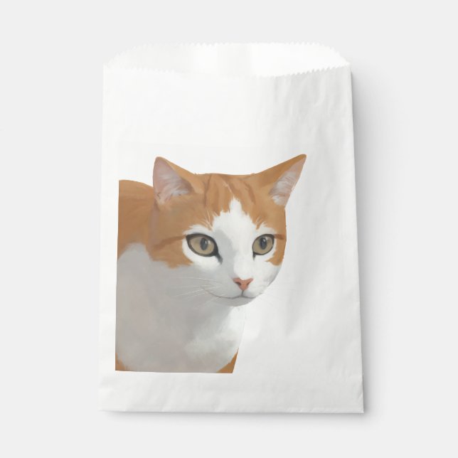 Sacolinha Arte de Gato Ginger Adorável (Frente)