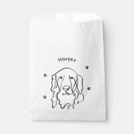 Sacolinha Arte de Linha de Retriever de Ouros Personalizável