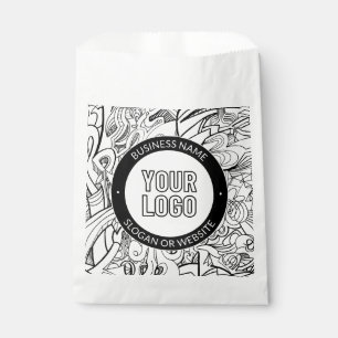 Sacolinha Arte de Linha Moderna & Seu Logotipo c/ Texto Edit