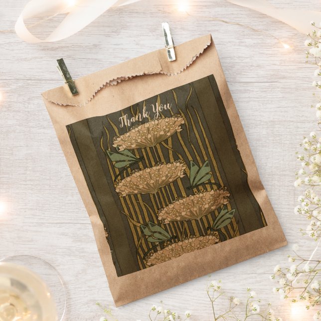 Sacolinha Arte Deco Lírio Rústico Obrigado (Cortado)