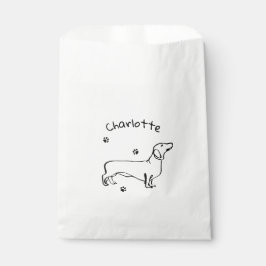 Sacolinha Arte Minimalista Dachshund - Seu Texto, Seu Estilo