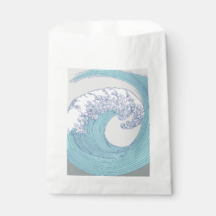 Sacolinha Arte Oceânica Onda Surf Japonês