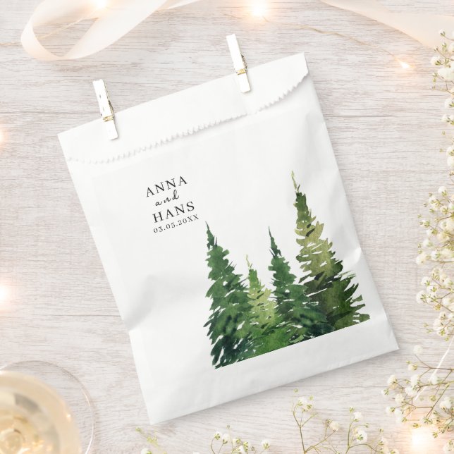 Sacolinha Árvore de Natal Aquarela Casamento Festivo (Cortado)