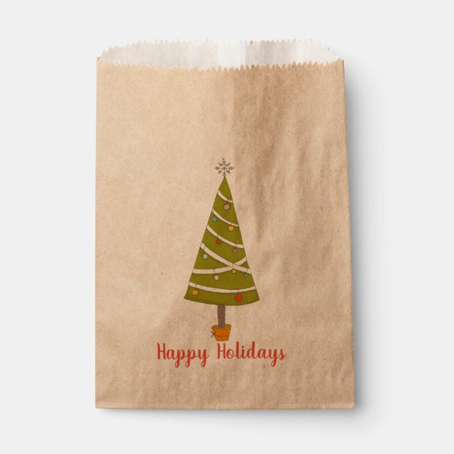 Sacolinha Árvore de Natal Moderna Personalizável (Frente)
