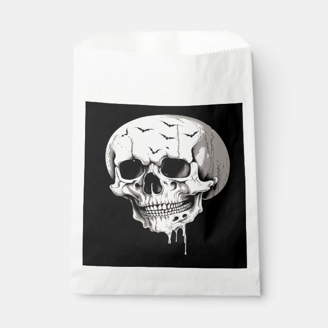 Sacolinha Assustador Crânio Derretendo de Halloween Com Imag (Frente)