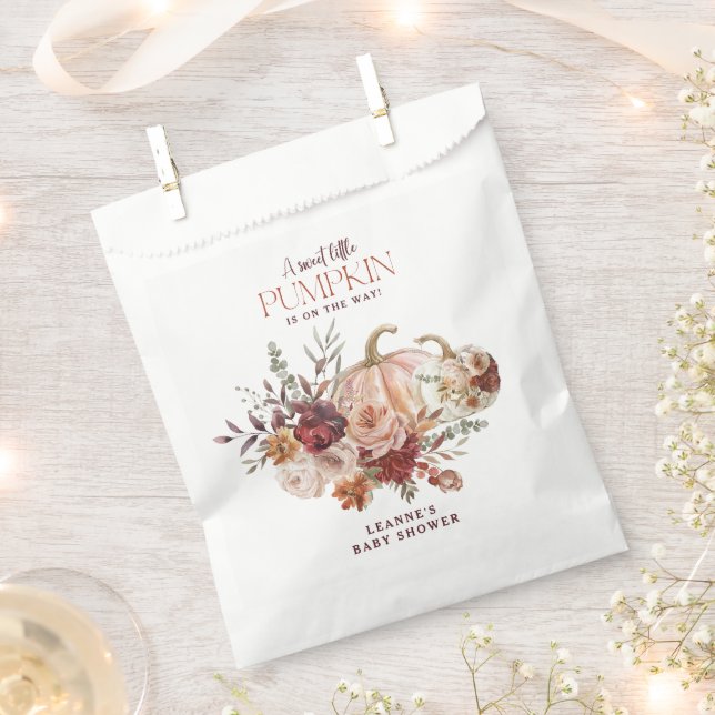 Sacolinha Autumn Blooms 'a little pumpkin' Baby Shower (Cortado)