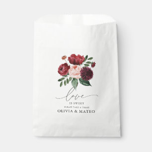 Sacolinha Autumn Burgundy Flower Wedding