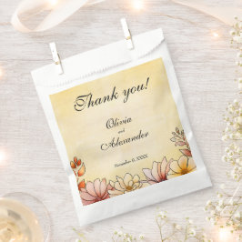 Sacolinha Autumn Watercolor Floral Terracotta Yellow Casamen