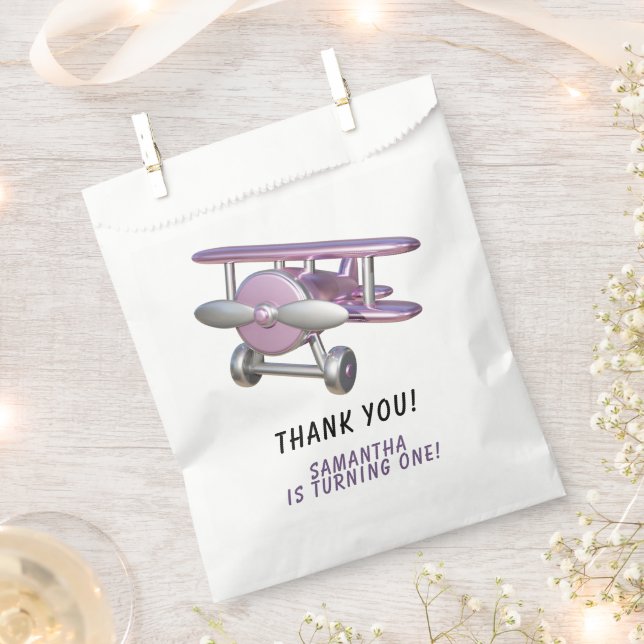Sacolinha Avião Primeiro Aniversário Obrigado (Cortado)