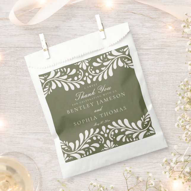 Sacolinha Azulejo Verde de Talavera Sobremesa de Casamento F (Cortado)