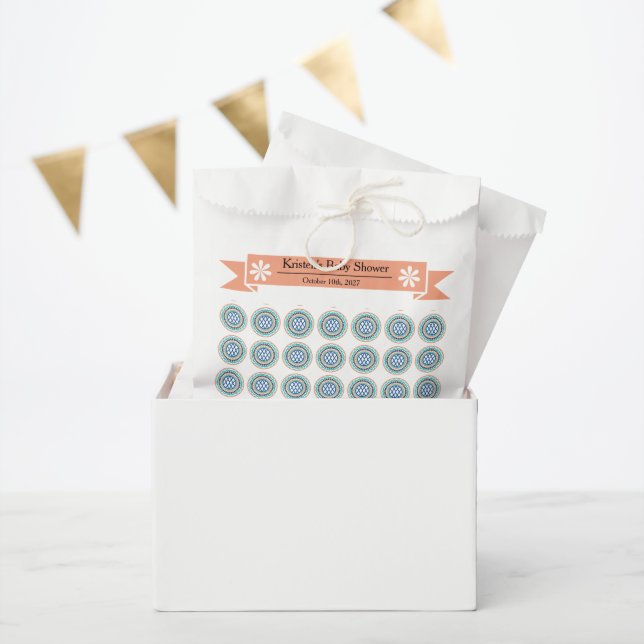 Sacolinha Azura Crest Modern Baby Shower Favor Bags (Festa)