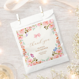 Sacolinha Baby Bloom Floral Butterfly Chá de fraldas Obrigad