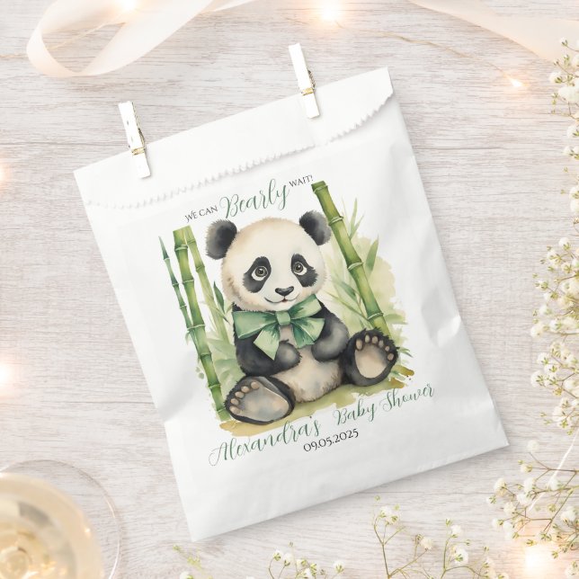 Sacolinha Baby Panda Bear Barly Chá de fraldas de Espera (Cortado)