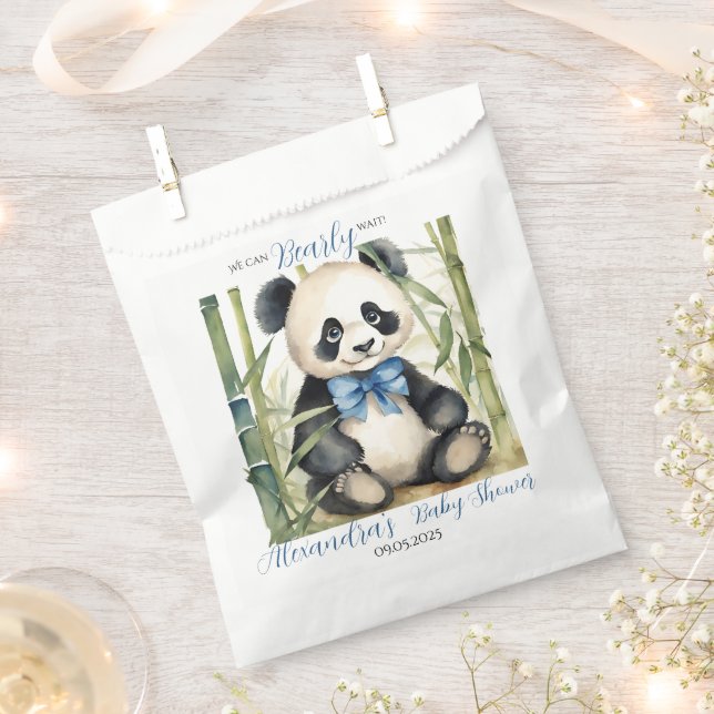 Sacolinha Baby Panda Bear Barly Wait Boy Chá de fraldas (Cortado)