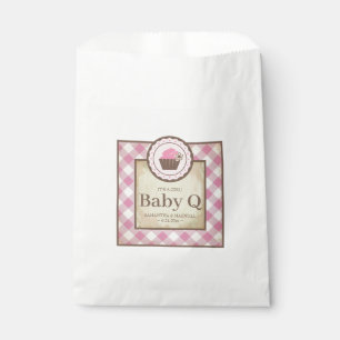 Sacolinha Baby Q Pink Gingham e Cupcake