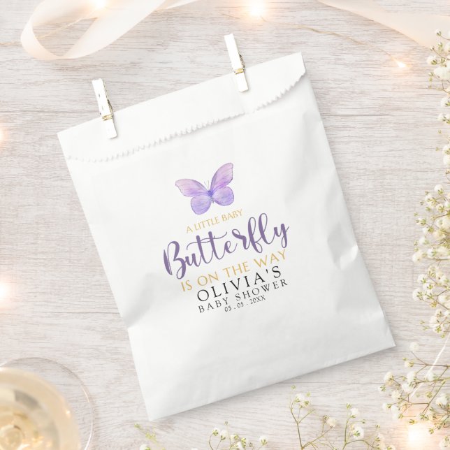 Sacolinha Baby shower girl with Butterfly theme  (Cortado)