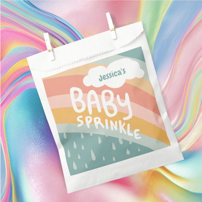 Sacolinha BABY SPRINKLE Cute Clouds Rainbow Rain PERSONALIZA (BABY SPRINKLE Cute Clouds Rainbow Rain CUSTOM Favor Bag
)