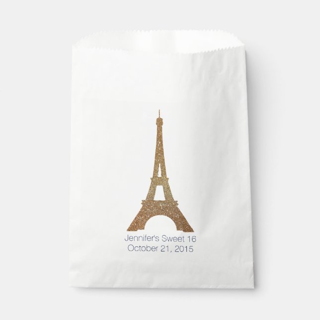 Sacolinha Bag de 16 Favor Personalizado da Torre Eiffel (Frente)
