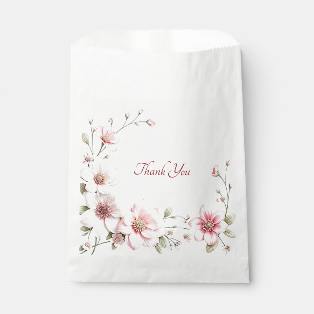 Sacolinha Bag de Favor Floral Branco Elegante (Frente)