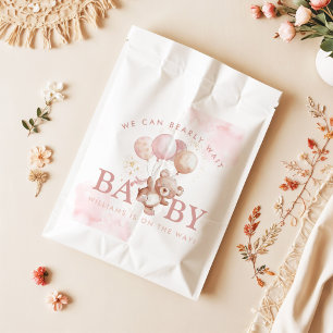 Sacolinha BAILEY Pink Barly Wait Teddy Bear Chá de fraldas