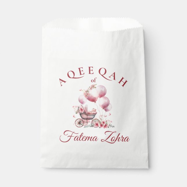 Sacolinha Balão Cor-de-Rosa Rolando Menina Menina Muçulmana  (Frente)