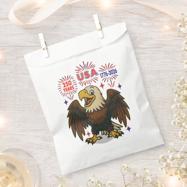 Sacolinha Bald Eagle com Fireworks - EUA 250 Anos 1776-2026 (Cortado)