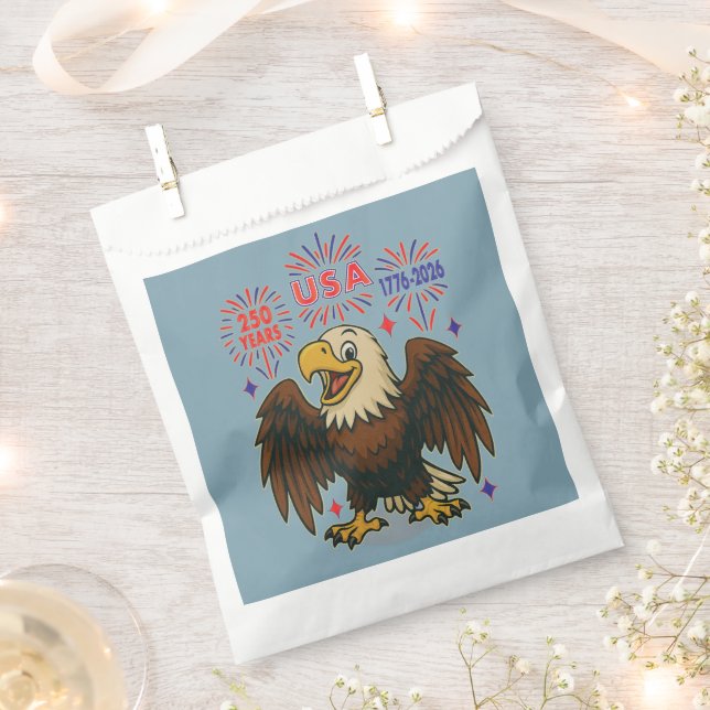 Sacolinha Bald Eagle com Fireworks - EUA 250 Anos 1776-2026 (Cortado)