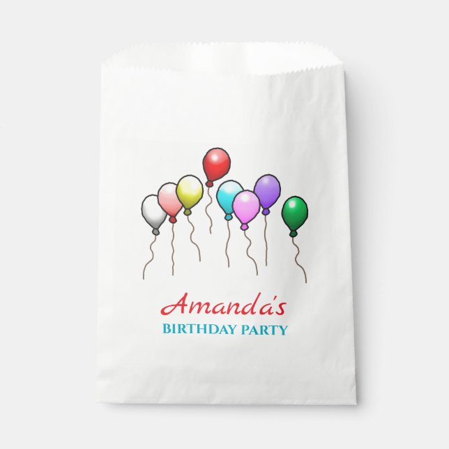 Sacolinha Balões de Aniversário Coloridos (Frente)